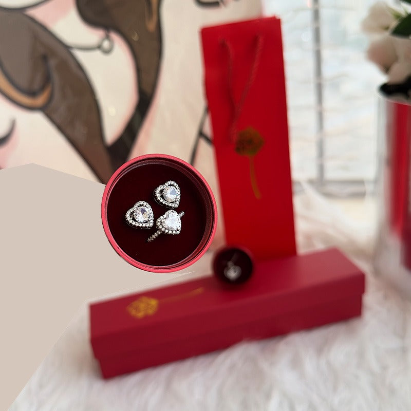 ✨ Conjunto “Rosa do Amor” – Joias de Luxo em Prata 🎁