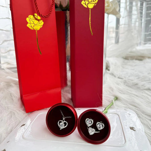 ✨ Conjunto “Rosa do Amor” – Joias de Luxo em Prata 🎁